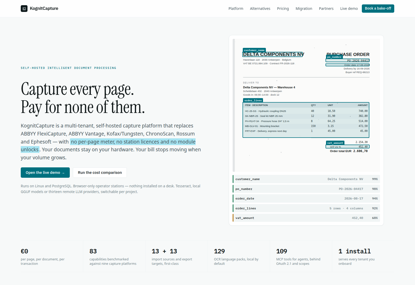 Purchase order demo — hero, August 2026 build